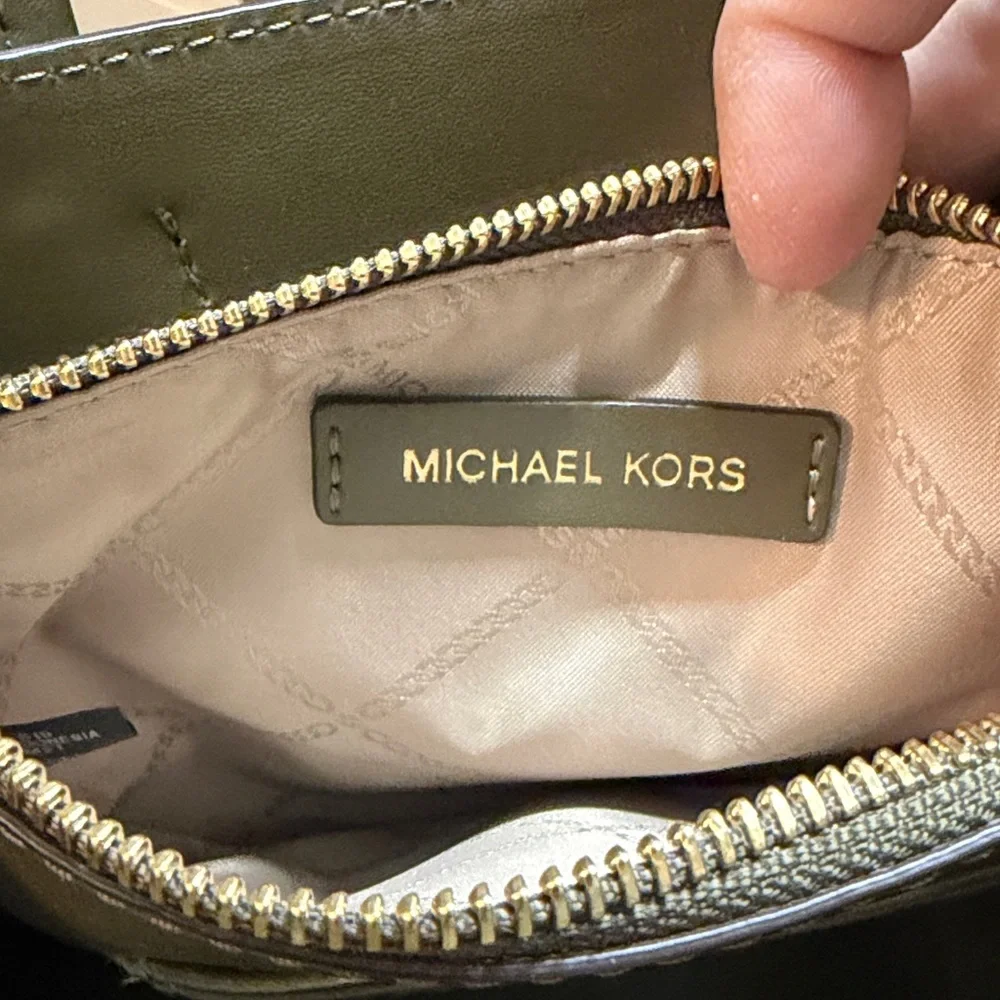 Michael Kors Olive Green Leather Satchel